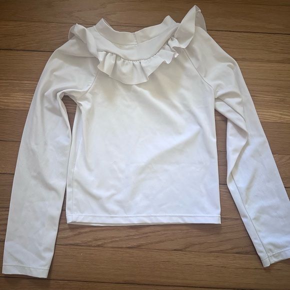 Janie and Jack White Ruffle Rashguard - Picture 2 of 3